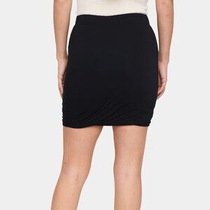 NWT GAP Bubble Hem Knit Skirt Ruched Side Solid Black Size XL